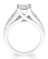 Фото #3 товара Diamond Princess Quad Engagement Ring (2 ct. t.w.) in 14k White Gold