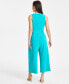 Фото #3 товара Petite Women's Sleeveless Crewneck Tie-Waist Jumpsuit, Created for Macy's