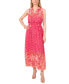 ფოტო #1 პროდუქტის Petite Printed Tie-Neck Smocked-Waist Sleeveless Dress