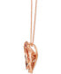 ფოტო #2 პროდუქტის Ombré Pink (1-5/8 ct. t.w.) & White Sapphire (1/8 ct. t.w.) Flower 20" Pendant Necklace in 14k Rose Gold