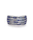ფოტო #1 პროდუქტის Maverick Surfer Design Sterling Silver Blue Sapphire, Topaz Gemstone Band Ring