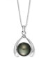 Фото #1 товара Macy's sterling Silver Necklace, Cultured Tahitian Pearl (11mm) and Diamond Accent Pendant
