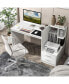 Фото #3 товара Computer Desk Laptop Table Writing Study Desk Home Office with Bookshelf & Drawers