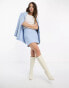 & Other Stories co-ord tweed mini skirt in light blue