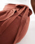 Фото #3 товара New Look wrap ruffle midi skirt in teracotta