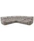 Фото #1 товара CLOSEOUT! Terrine 6-Pc. Fabric Sectional with 3 Power Motion Recliners and 1 USB Console, Created for Macy's