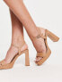 Фото #1 товара Stradivarius heeled platform sandal in tan