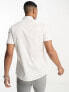 ASOS DESIGN formal slim sateen shirt with pleated front in white