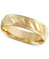 ფოტო #1 პროდუქტის Men's Brushed & Milgrain Band in 14k Gold