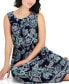 Фото #4 товара Petite Printed Round-Neck Sleeveless Maxi Dress