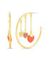 Gold-Tone Hoop with Strawberry, Heart and Butterfly Charm Dangles
