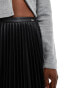 Armani exchange faux leather pleated skirt in black