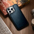 Фото #14 товара Etui pokryte naturalną skórą do iPhone 14 Pro Max Leather Oil Wax granatowy