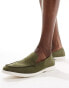 Truffle Collection casual suede loafers in olive green Зеленый, 40 - фото #1