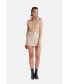 Women's Leather Skirts, Beige