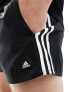 adidas Swim 3 stripe shorts in black