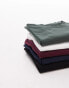 Topman relaxed fit 5 pack t-shirt in black, white, red, navy and green