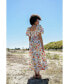 ფოტო #3 პროდუქტის Flower Land Square Neck Cotton Midi Dress