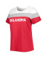 ფოტო #3 პროდუქტის Women's Crimson Oklahoma Sooners Plus Size Split Body T-shirt