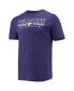 Фото #1 товара Men's Heathered Charcoal, Purple Kansas State Wildcats Meter T-shirt and Pants Sleep Set