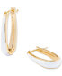 ფოტო #1 პროდუქტის Color Coated Elongated Hoop Earrings