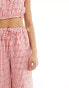 ASOS DESIGN gingham pull on trouser in red Красный, 46 - фото #3