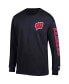 Фото #3 товара Men's Black Wisconsin Badgers Team Stack Long Sleeve T-shirt