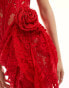 Heiress Beverly Hills exclusive premium lace corsage drape corset mini dress in red