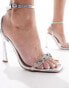 Simmi London Appi embellished chain barely there heeled sandals in silver