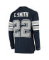 Фото #2 товара Men's Emmitt Smith Navy Dallas Cowboys Throwback Retired Player Name and Number Long Sleeve Top