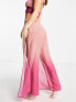 Фото #4 товара River Island sequin ombre fringed plazzo beach trouser in bright pink