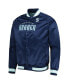 Men's Deep Sea Blue Seattle Kraken Satin Full-Snap Varsity Jacket