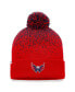 Фото #2 товара Men's Red Washington Capitals Iconic Gradient Cuffed Knit Hat with Pom