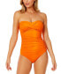 Фото #1 товара Twist-Front Ruched One-Piece Swimsuit