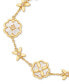 ფოტო #2 პროდუქტის Gold-Tone Cubic Zirconia & Mother-of-Pearl Flower Flex Bracelet