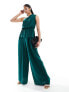 ASOS DESIGN wide leg co-ord trouser in dark green