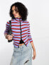 Daisy Street 90s double zip stripe rib cardigan DE 38 - фото #1