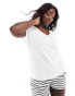 Vero Moda Curve v-neck t-shirt in white