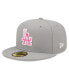 Фото #2 товара Men's Gray Los Angeles Dodgers 2022 Mother's Day On-Field 59Fifty Fitted Hat
