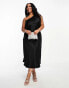 Фото #4 товара Anaya Plus one shoulder midi dress in black