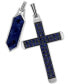 ფოტო #1 პროდუქტის 2-Pc. Set Lapis Lazuli & Cubic Zirconia Dog Tag & Cross Pendants in Sterling Silver, Created for Macy's