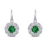 Dazzling silver dangling earrings with zircons EA333WG