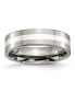 Фото #1 товара Titanium Sterling Silver Inlay Flat Wedding Band Ring