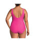 Фото #3 товара Plus Size Chlorine Resistant Texture High Leg Soft Cup Tugless One Piece Swimsuit