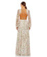 ფოტო #2 პროდუქტის Women's Sequined Floral Print Cut Out Lace Up Gown