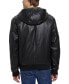 ფოტო #2 პროდუქტის Men's Gary Faux Leather Hooded Jacket