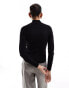 Stradivarius ribbed jumper in black