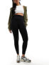 In The Style sculpted high waisted ribbed leggings in black