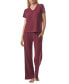 Фото #4 товара Women's 2-Pc. Short-Sleeve Pajamas Set