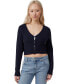 Фото #1 товара Women's Everfine Crop V-neck Button Cardigan Top